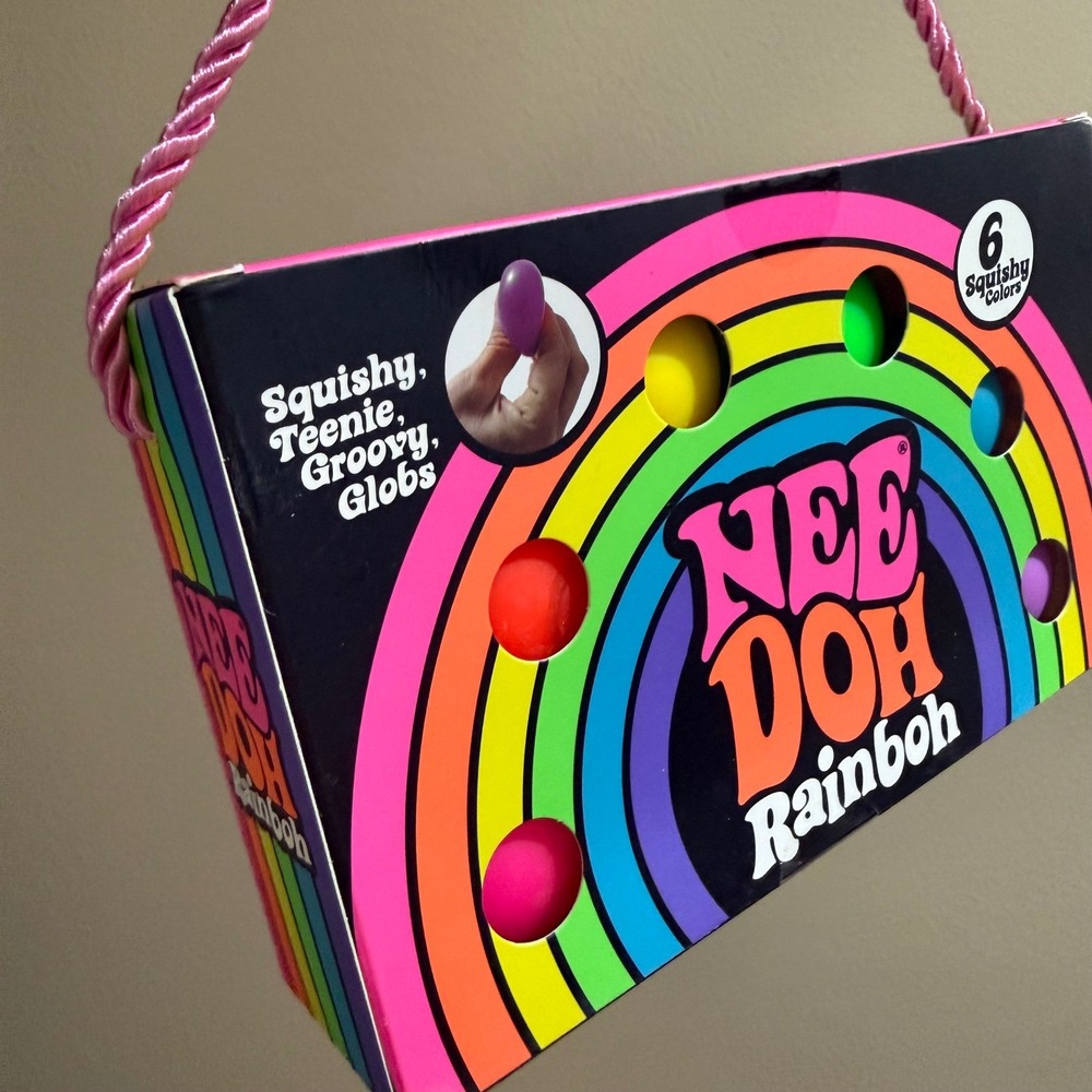 NeeDoh Rainboh Squishy Fidget Nee Doh Rainbow Teenie Groovy Globs 6 Pack NEW - Picture 4 of 6
